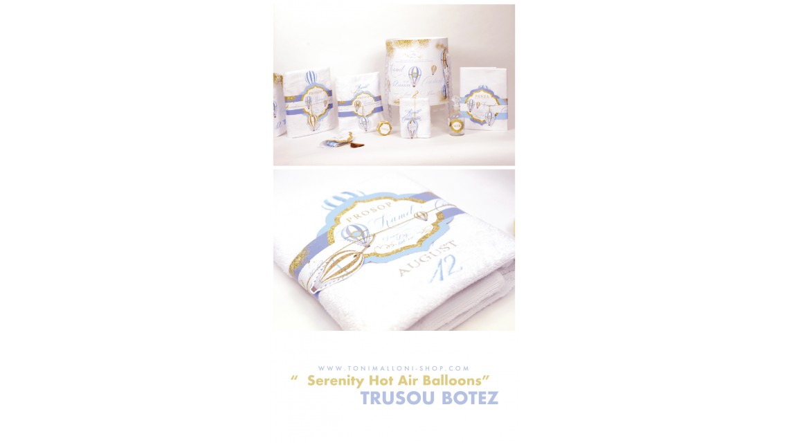 Trusou botez cu baloane de aer cald bleu gold, Jurnal de calatorie 6